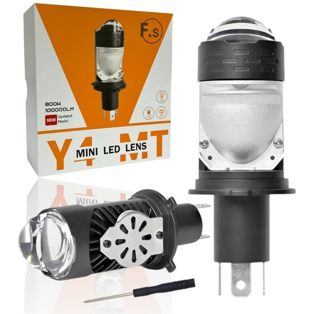 NEW พร้อมส่งจากไทย (1คู่) หลอดไฟหน้ามอไซค์ รุ่น Y4 H4 ตัวใหม่ LED DC12-80V คัทออฟ RHD ของแท้ 100%