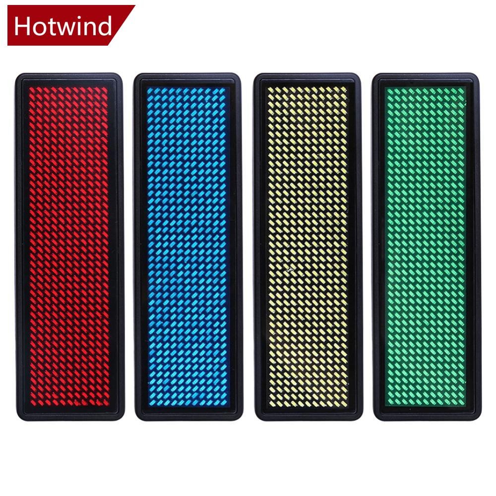 HTT Mini LED Digital Programmable แบบชาร์จไฟได้ Scrolling ชื่อข้อความแท็กป้าย