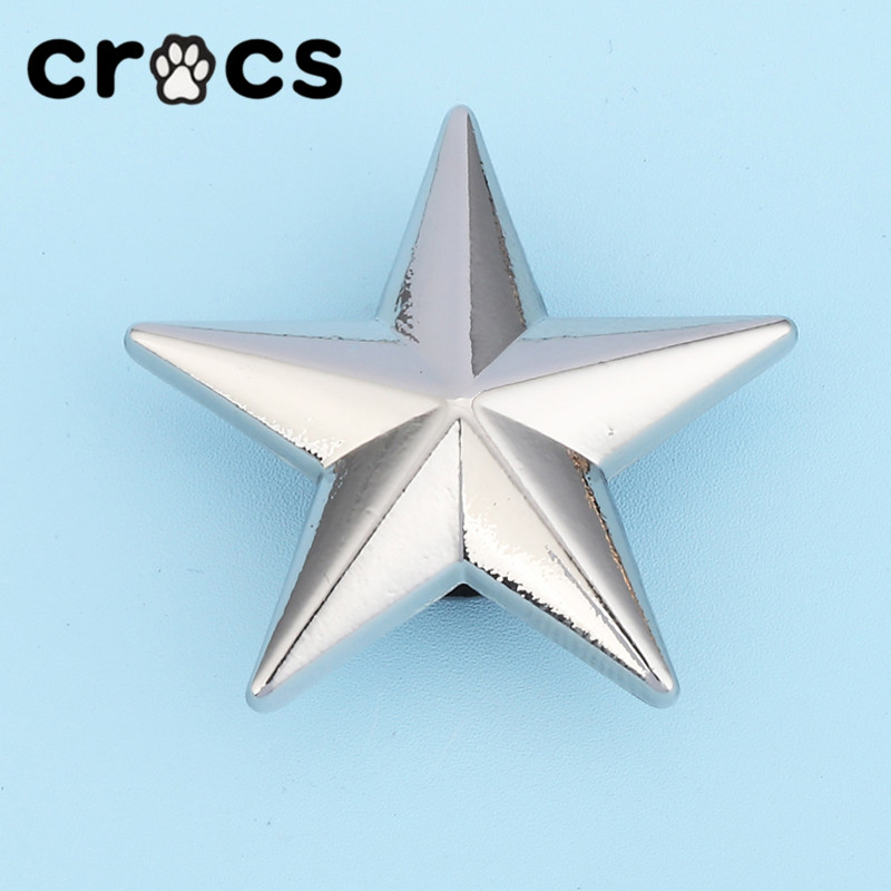 รองเท้าหลุม crocs อุปกรณ์เสริมรองเท้าดอกไม้การ์ด Luo Chi ตกแต่ง DIY อุปกรณ์เสริมโลหะคุณภาพสูง I Love Denim Series หัวเข็มขัดรองเท้า Zhibixing