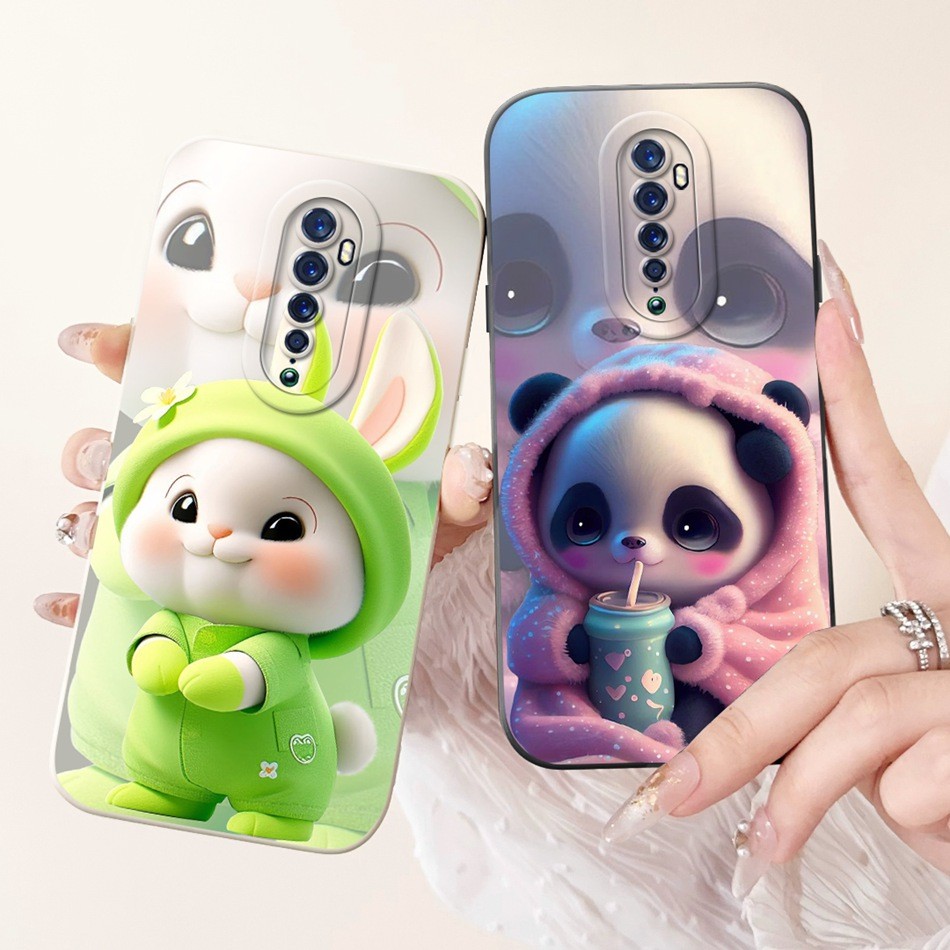 Oppo Reno2 F / Reno2 Z / Reno2 เคสป้องกันเลนส์ Reno 2F 2Z 2 CPH1989 CPH1951 CPH1907 เคสซิลิโคนอ่อนนุ่มการ์ตูนแพนด้ากระต่ายน่ารัก