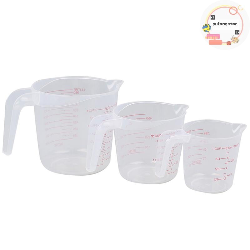 Pufangstar เหยือกตวงพลาสติกคุณภาพสูง ถ้วยสเกลความจุขนาดใหญ่ 25/500/1000ml TH