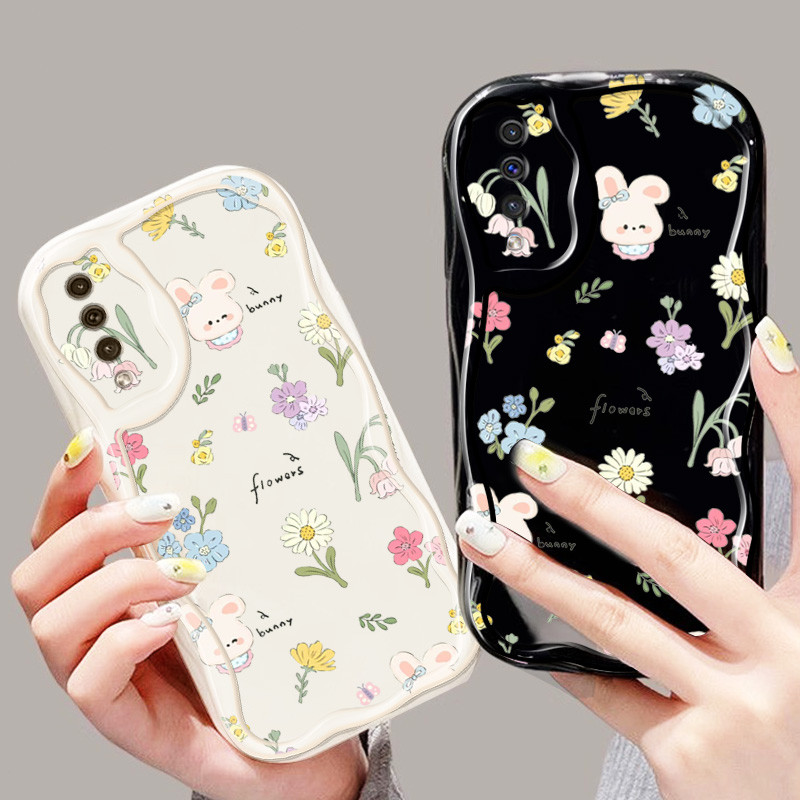 SAMSUNG YBD Waveเคสโทรศัพท์ใหม่สําหรับSamsung Galaxy A50S A50 A30S A30 A20S A20 A10S A10 M10 A11 M11 ที่ไม่ซ้ํากันดอกไม้กระต่ายรูปแบบห่อวัสดุซิลิโคน