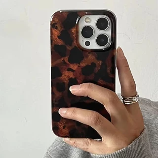 Retro Amber Texture เลเซอร์เคสโทรศัพท์สําหรับ iPhone 16 17 15 14 13 12 11 Pro Max 16E กันกระแทกปกอ่อน