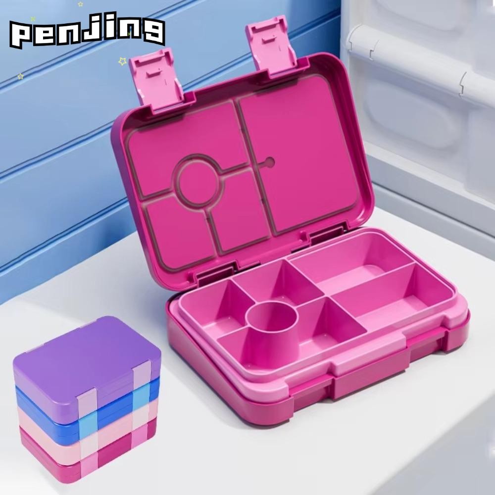 Penjing กล่องอาหารกลางวัน, Leakproof 810ml เตาอบไมโครเวฟกล่องเบนโตะ, Double-layer ทําความสะอาดง่าย Interlayer แบ่งกล่องเก็บ Leakproof