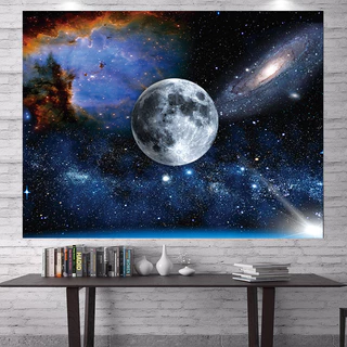 ผ้าพื้นหลัง Agirl Healing Moon Starry Sky ผ้าแขวน ผ้าเช่า ผ้าคลุมผนังบ้าน ผ้าผนังน่าเกลียด ภาพวาดตกแต่ง ผ้าพื้นหลังระดับสูง