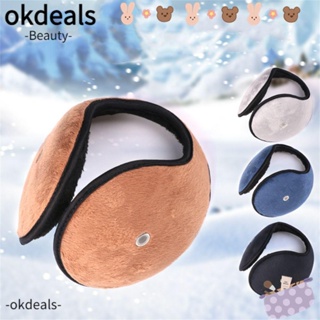 Okdeals ที่ปิดหูกันหนาว แบบนิ่ม พร้อมรูลําโพง สําหรับกลางแจ้ง