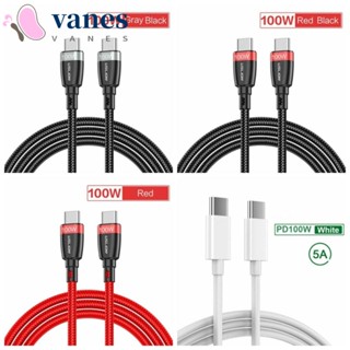 Vanes1 สายชาร์จ USB Type C เป็น USB C ชาร์จเร็ว 5A 100W ชาร์จเร็ว