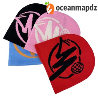 Oceanmapdz Minus Two Beanie, Y2k หมวกถักโครเชต์แฟชั่น แบบสวมหัว สําหรับงานปาร์ตี้