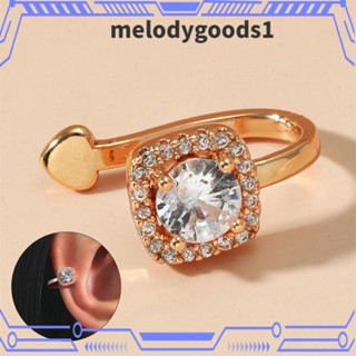 Melodygoods1 CZ ต่างหู แบบไม่ต้องเจาะ ไม่ต้องเจาะ สําหรับผู้หญิง