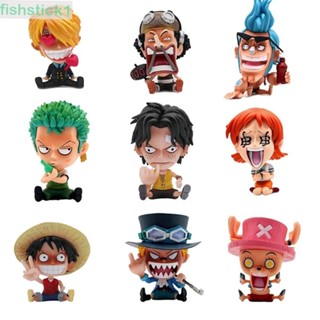 Fishstick1 โมเดลฟิกเกอร์ PVC อนิเมะ Monkey D Luffy Sanji Ace Hancock Nami Sabo ขนาด 9 ซม. ของเล่นสําหรับเด็ก