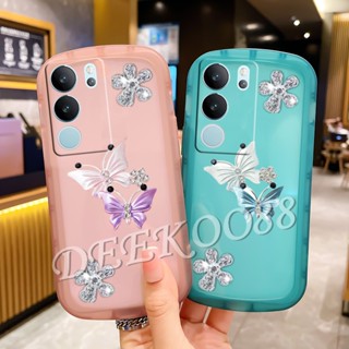 ใหม่ เคสโทรศัพท์มือถือ กันกระแทก ลายผีเสื้อน่ารัก 3D สีม่วง สีชมพู สําหรับ VIVOV29 VIVOV29 5G 2023