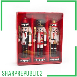 [Sharprepublic2] ฟิกเกอร์ทหาร Nutcracker ขนาด 14 ซม. สําหรับตกแต่งบ้าน เทศกาลเด็ก 3 ชิ้น