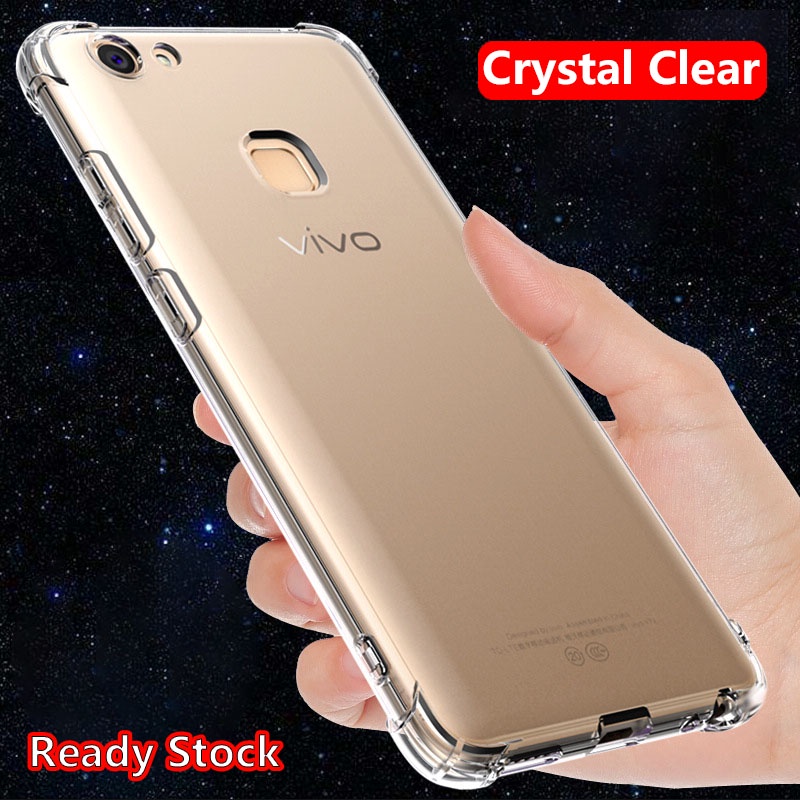 Vivo V7 V7 Plus 1718 1716 1850 Y79A คริสตัลใส เยลลี่ เคส Air-Guard ออกแบบมุม นุ่ม TPU ยืดหยุ่น ซิลิโคน ยางป้องกัน โปร่งใส ฝาหลัง เคสโทรศัพท์