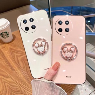 พร้อมส่ง เคสโทรศัพท์มือถือ ขอบตรง ลายหมีน่ารัก พร้อมแหวนขาตั้ง สําหรับ Realme11 NFC RealmeC51 Realme 11 Pro+ NFC C51 4G 5G 2023