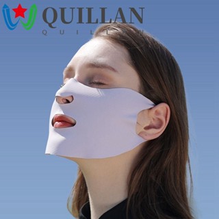 Quillan หน้ากาก กันแดด เฟซชิลด์ ยืดหยุ่น แฟชั่น ผ้าพันคอ สีพื้น กลางแจ้ง สําหรับผู้ชาย ป้องกันรังสียูวี เดินป่า กันแดด ผ้าคลุมหน้า