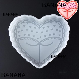 Banana1 แม่พิมพ์ซิลิโคน รูปหัวใจ สีขาว 12.8*11.2*3.1 ซม. สําหรับทําขนม DIY