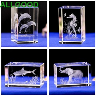 Allgoods โมเดลคริสตัล รูปสัตว์ทะเล 3D แกะสลัก หลายรูปแบบ สีขาว สําหรับเด็ก 3D