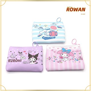 Rowans กระเป๋าใส่เหรียญ, กระเป๋าใส่พวงกุญแจ แบบพกพา Kuromi, Kawaii กระเป๋าแต่งหน้า ขนาดเล็ก กระเป๋าเก็บหูฟัง Cinnamoroll ผู้หญิง