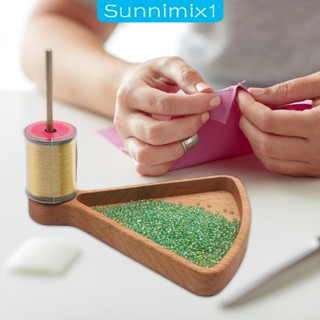 [Sunnimix1] ที่เก็บด้าย ลูกปัดไม้ สําหรับเย็บปักถักร้อย DIY