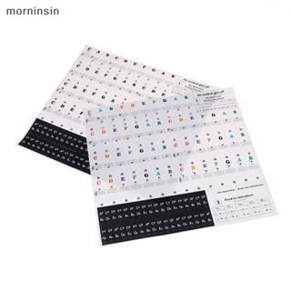 Morn สติกเกอร์ติดคีย์บอร์ดเปียโน สีดํา ลอกออกได้ สําหรับ 49 61 76 88 EN