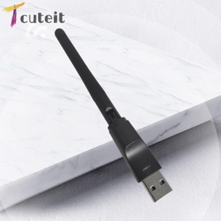 Tcuteit อะแดปเตอร์การ์ดเครือข่ายไร้สาย 150Mbps Mini WiFi 2.4 GHz USB สําหรับคอมพิวเตอร์ โน้ตบุ๊ก PC เดสก์ท็อป