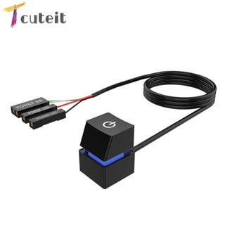 Tcuteit เมนบอร์ดสวิตช์ไฟ LED 2 เมตร สําหรับคอมพิวเตอร์ตั้งโต๊ะ PC