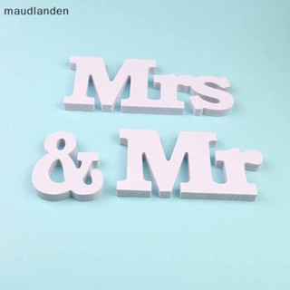 Ma ป้ายตัวอักษร mr &amp; mrs สีขาว สําหรับตกแต่งงานปาร์ตี้วันเกิด งานแต่งงาน