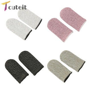 Tcuteit ปลอกสวมนิ้วหัวแม่มือ ระบายอากาศ กันเหงื่อ สําหรับควบคุมเกม 1 คู่