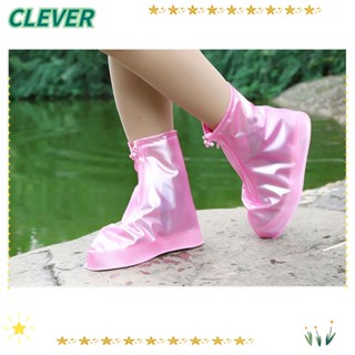 Clever ปลอกสวมหุ้มรองเท้า PVC กันน้ํา สีชมพู 1 คู่