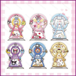 Sy2 โมเดลฟิกเกอร์อนิเมะ Sanrio Kuromi Melody Ferris Wheel Plate Holder Purin KT Cinnamoroll สําหรับตกแต่งบ้าน