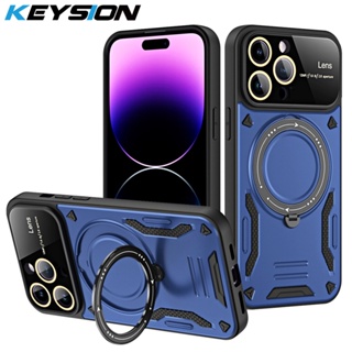 Keysion เคสเกราะกันกระแทก สําหรับ iPhone 15 Pro Max 15 Ultra แหวนขาตั้งกล้อง เคสโทรศัพท์