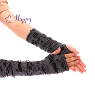 &lt;Happybay&gt; ถุงมือโกธิค ไม่มีนิ้วมือ สีดํา สําหรับตกแต่งฮาโลวีน 1 คู่ ลดราคา