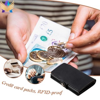 [พร้อมส่ง] กระเป๋าสตางค์ หนัง PU ป้องกัน RFID ขนาดเล็ก แบบพกพา ใส่บัตรประจําตัวประชาชนได้ สําหรับผู้ชาย และผู้หญิง