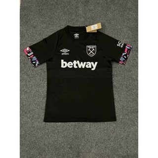 เสื้อกีฬาแขนสั้น ลายทีมชาติฟุตบอล West Ham Away 2324 ชุดเยือน ไซซ์ S-XXL ชุดเยือน สีดํา สําหรับผู้ชาย