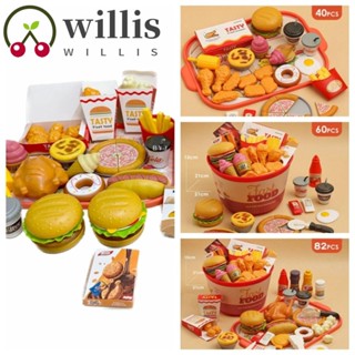 Willis ของเล่นไก่ทอดจําลอง เบอร์เกอร์ เฟรนช์ฟรายส์ แฮมเบอร์เกอร์ ของเล่นบทบาทห้องครัว สําหรับเด็ก