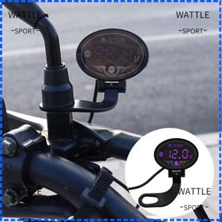 Wattle โวลต์มิเตอร์วัดแรงดันไฟฟ้า ABS 12V 24V โลหะ คุณภาพสูง สําหรับรถยนต์ รถจักรยานยนต์