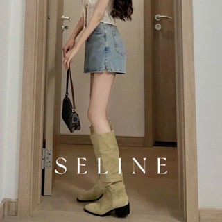 SELINE  แฟชั่นรองเท้า บูท รองเท้าบูทยาว ไซส์ใหญ่ รองเท้า boots สวย Chic Stylish พิเศษ B92F08H 37Z230910