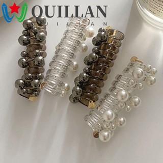 Quillan ยางรัดผมหางม้า แบบใส ยืดหยุ่น สไตล์เกาหลี สร้างสรรค์ สําหรับผู้หญิง เด็ก