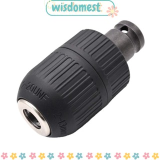 Wisdomest หัวจับดอกสว่านไฟฟ้า เหล็กคาร์บอน ABS 2-13 มม. ทนทาน สีเงิน