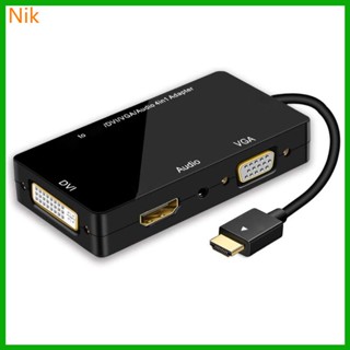 4-in-1 พอร์ตแสดงผล ขนาดเล็ก เข้ากันได้กับสายเคเบิลอะแดปเตอร์ DVI VGA พร้อมเอาต์พุต Ma