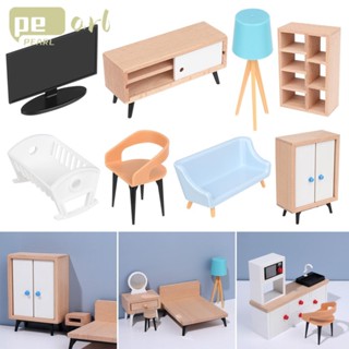 Pearlth เฟอร์นิเจอร์จิ๋ว สเกล 1:12 อุปกรณ์เสริม สําหรับบ้านตุ๊กตา ตู้ทีวี