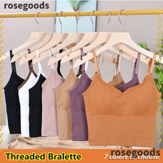 Rosegoods1 สปอร์ตบรา ฟิตเนส โยคะ เสื้อยืด ท่อด้านบน ระบายอากาศ เกลียว ชุดชั้นใน