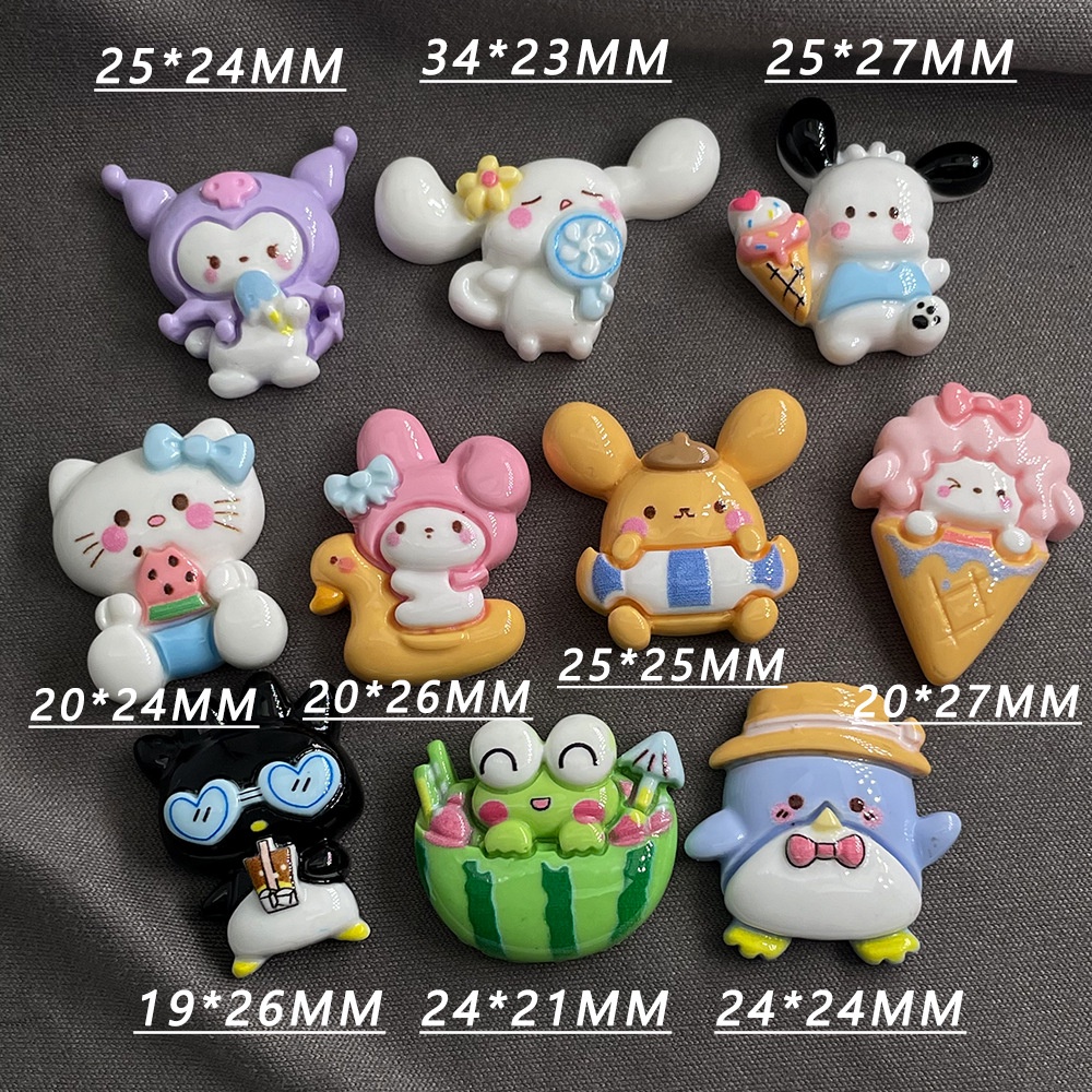 [4 #] Jibbitz Crocs ชุดเครื่องประดับเรซิ่น ลายการ์ตูนสัตว์ แฮนด์เมด diy สําหรับรองเท้า กิ๊บติดผม โทรศัพท์ FN