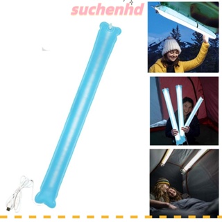 Suchenhd โคมไฟตั้งแคมป์เป่าลม, โคมไฟตั้งแคมป์ LED แบบพับได้ PVC, อุปกรณ์ตั้งแคมป์ หรี่แสงได้ LED USB ขับเคลื่อนโคมไฟเต็นท์กลางแจ้ง เดินทาง