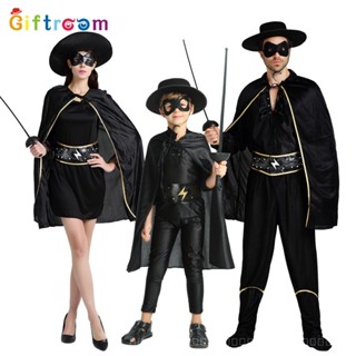 [0714]SHWZ-COS-QZZ Zorro Character Cosplay Clothes Bavnco Costume Fancy Dress Ball Costume Suit Parent-child clothing Halloween  Comic  Gift  Animation  COSPLAYCouple clothing  YJU