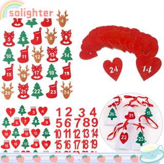 SOLIGHTER สติกเกอร์ฉลาก ลาย Merry Christmas มีกาวในตัว สําหรับติดตกแต่งแพกเกจจิ้ง บิสกิต ปฏิทิน DIY 24 ชิ้น