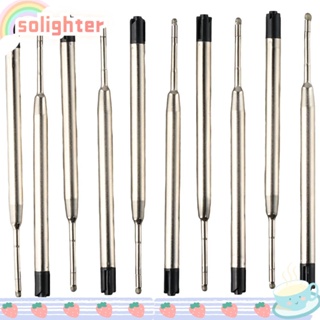 Solighter ไส้ปากกาลูกลื่น หมึกโลหะ สีดํา 3.9 นิ้ว 10 ชิ้น สําหรับสํานักงาน