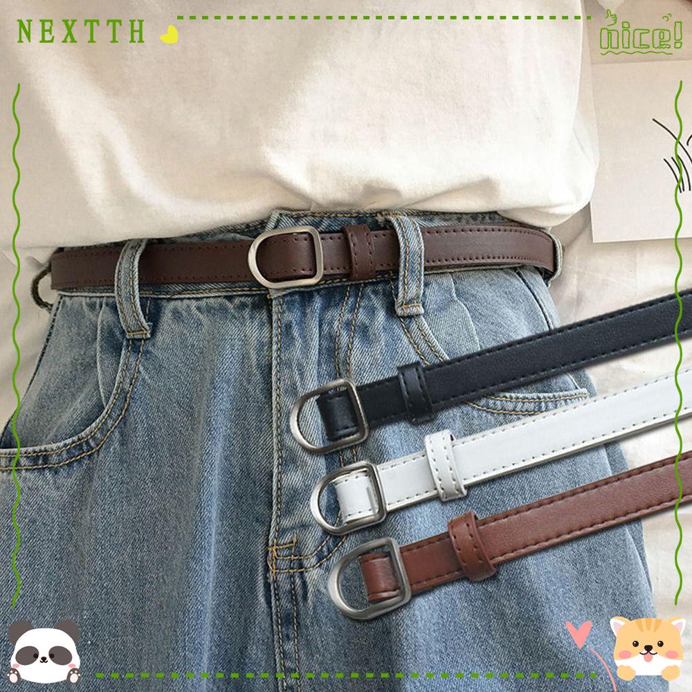 Nextth เข็มขัดหนัง ดีไซน์หรูหรา ลําลอง ย้อนยุค บาง สายรัดเอว