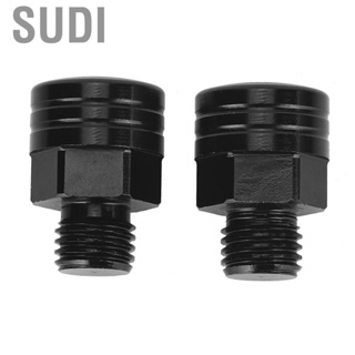 Sudi Pair of M10x1.25 Universal Motorcycle Rearview Mirror Thread Bolts Adapter Screws Black