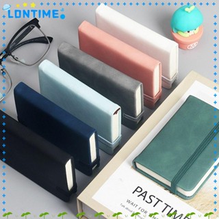 Lontime สมุดโน้ตไดอารี่ ปกหนัง PU ขนาด A7 แบบหนา เครื่องเขียน